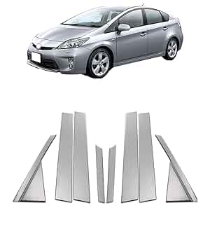プリウス 30系 超鏡面ブラックメッキ調ピラー 8p 保護フィルム付 ブライツ(車) BRIGHTZ プリウス 30系 超鏡面ステンレスブラック