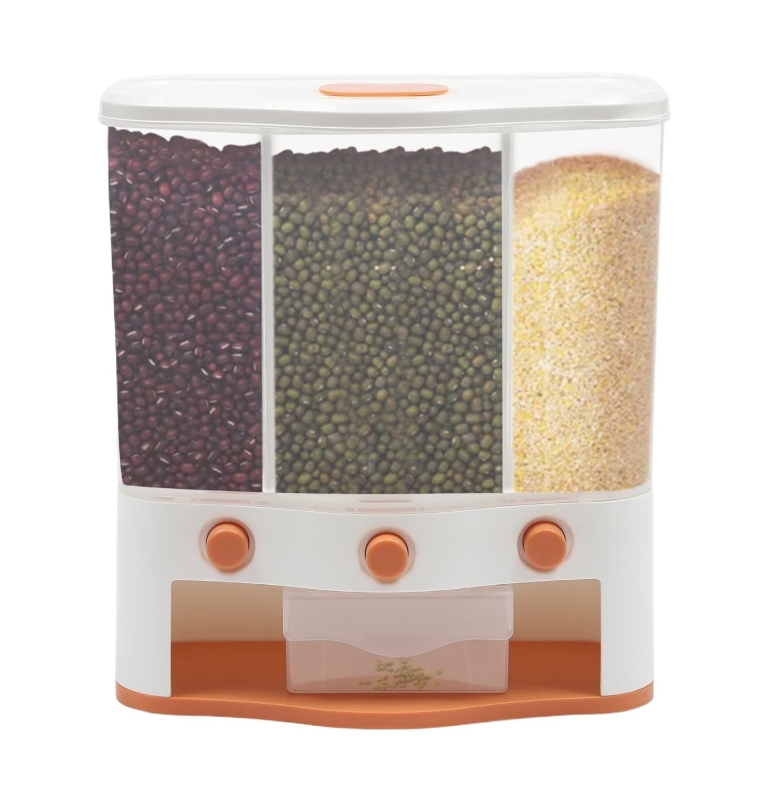 CVdrtyED Dry Food Cereal Dispenser Grain Storage Container Dispenser Rice Rotating One-Click Output Round Pantry Rice Container(Bruin)