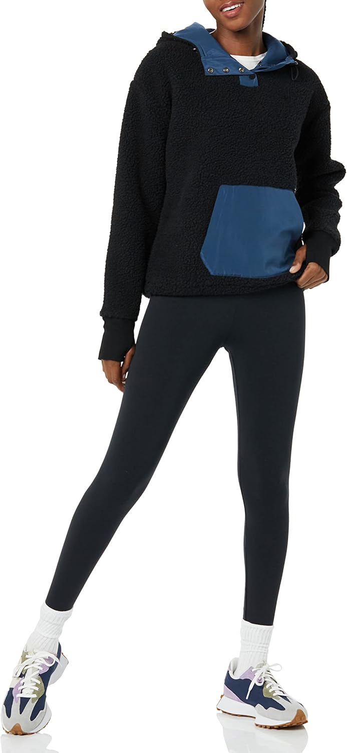 Amazon Essentials Women's Teddy Fleece Quarter Button Hooded Jacket - Discontinued Colors