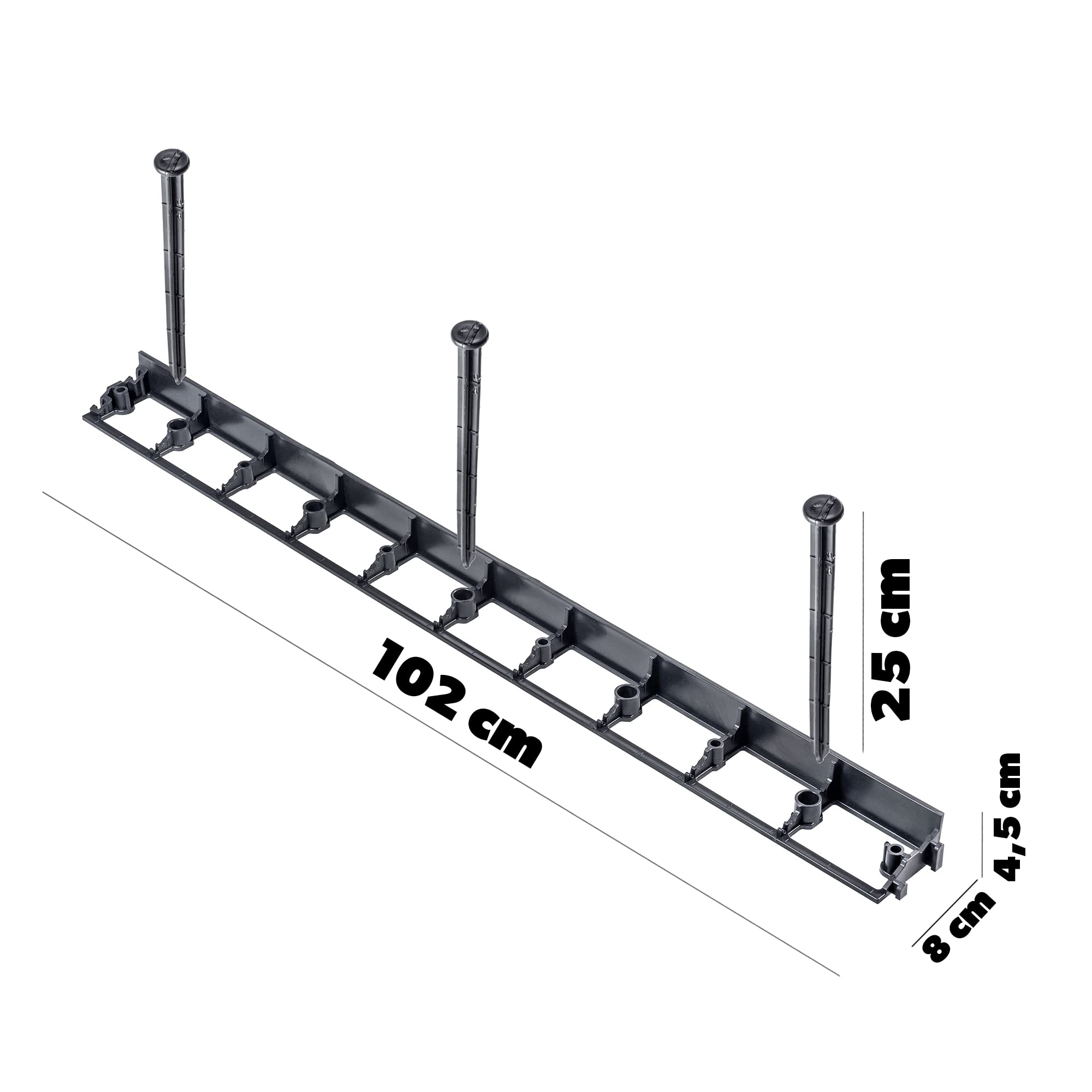 Kadax Lawn, 45 mm, 50 pezzi + 150 unghieletto realizzato in plastica, telaio da prato con un sistema di clicdi falciaturadi (nero, set d)