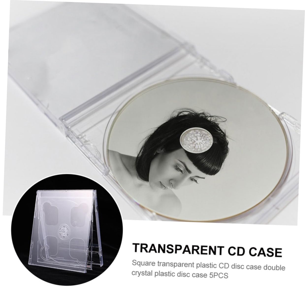 5 pièces Lot de Boîtiers CD Doubles Transparents avec Plateau Clair Assemblé Étui Standard Résistant pour Rangement Sécurisé de Disques CD et Dvd