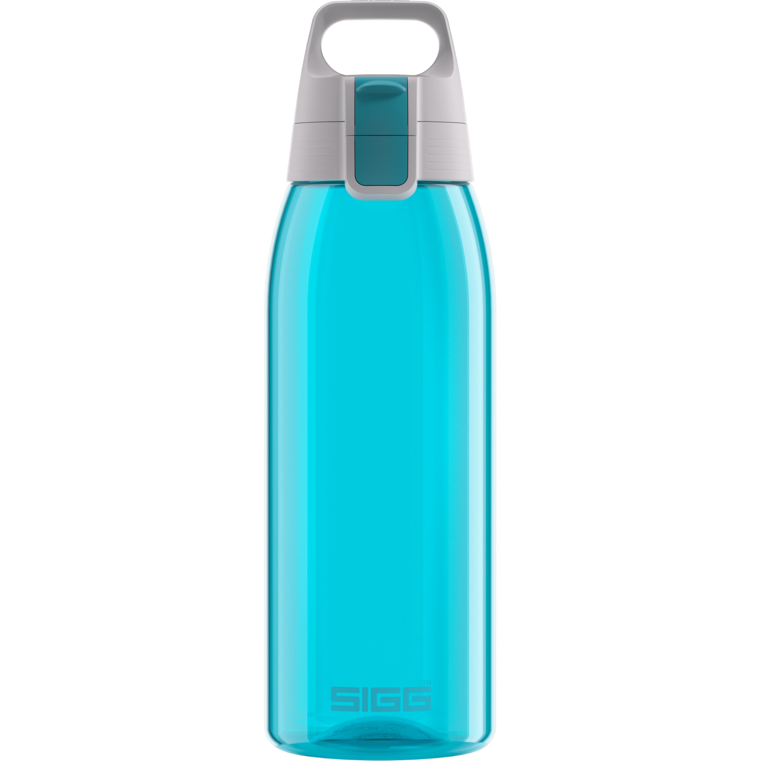 Sigg - Tritan Water Bottle - Total Color ONE Aqua - Suitable For Carbonated Beverages - Dishwasher Safe - Leakproof - Lightweight - BPA Free - 1L