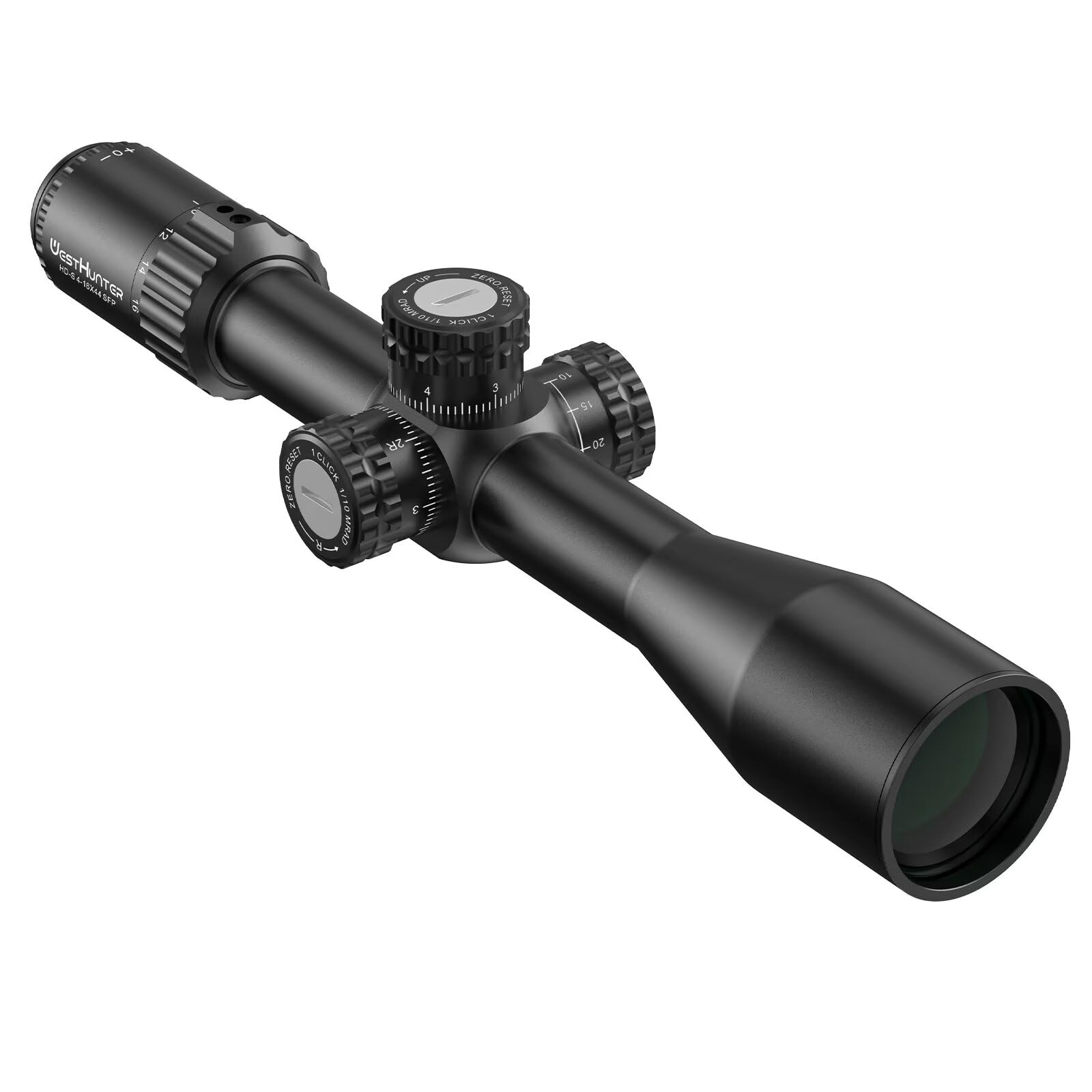 WestHunter Optics HD-S 4-16x44 SFP Mira Telescópica, Tubo 30mm Segundo Plano Focal, Precisión 1/10 MIL, Visor Óptico Ajustable - Indicado Únicamente para Actividades Deportivas