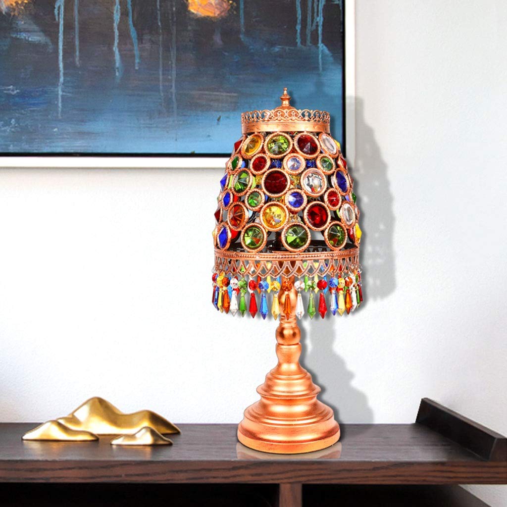 Lampe de table asie du sud-est mosaïque marocaine avec interrupteur bouton