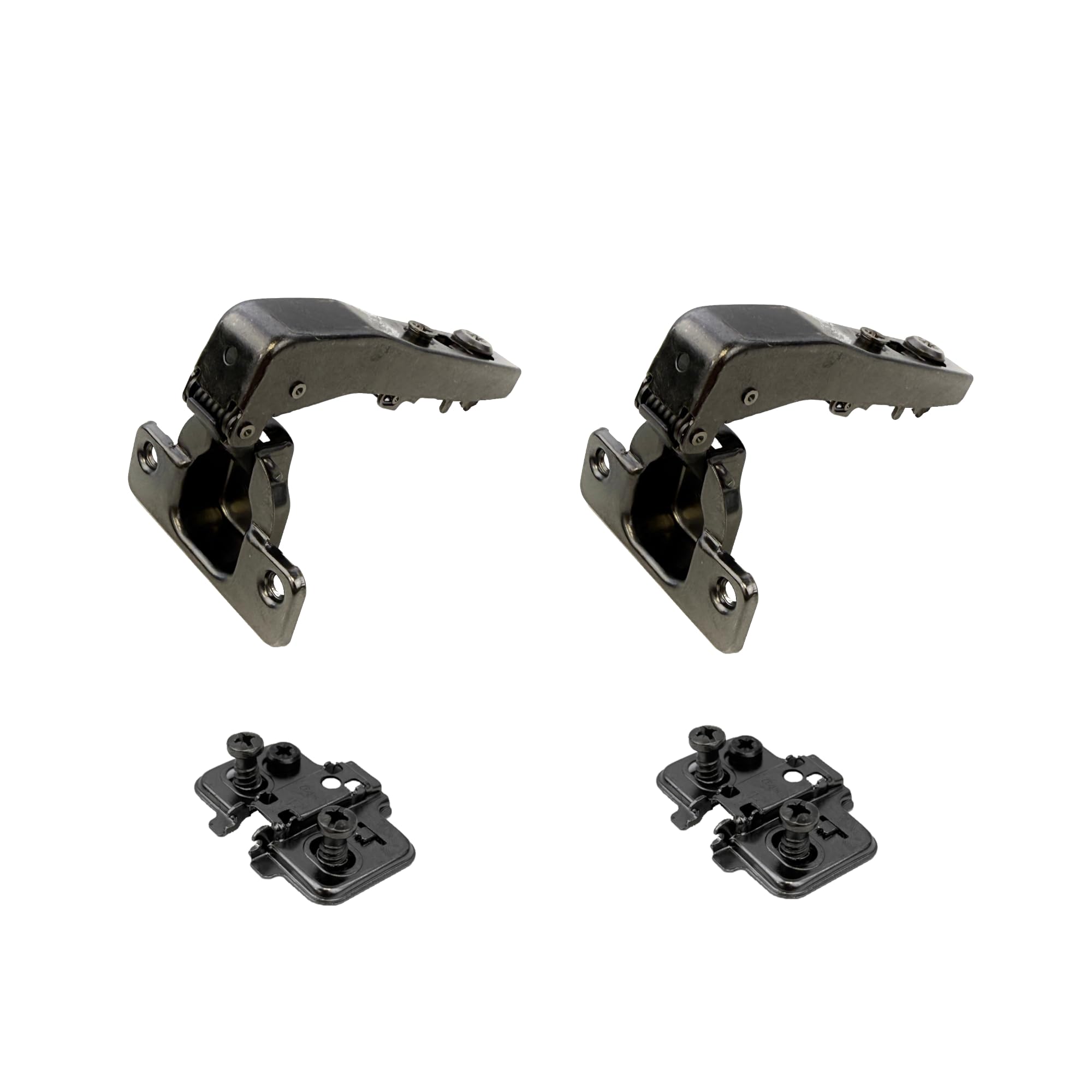 Premio (DTC) Soft Close Cabinet Hinges – Full Overlay Concealed Euro Hinges – Multiple Opening Angles (30°, 45°, 90°, 110°, 135°, 155°) – Nickel/Titanium Black (Titanium Black, 90 Degree)