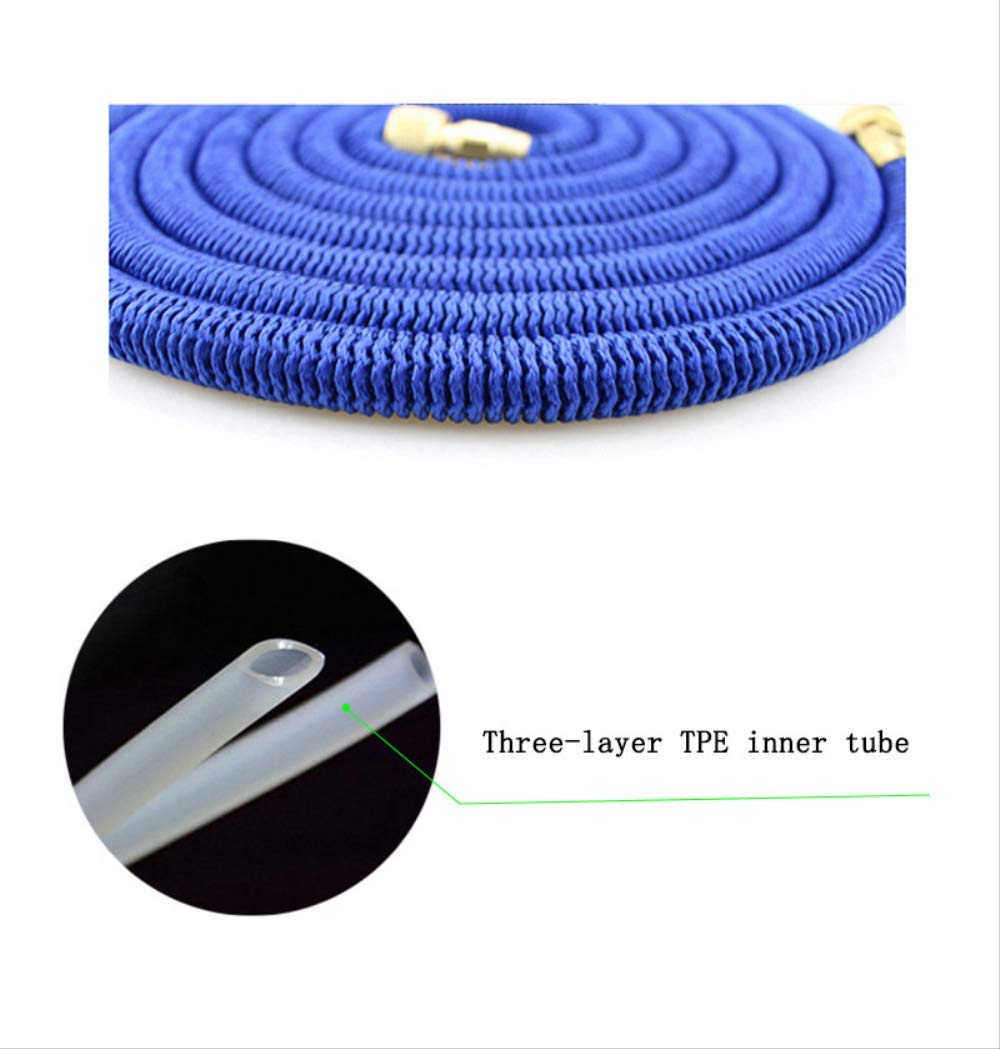 Manguera De Jardín De Látex Doble Manguera Flexible Extensible Riego por Goteo Lavado De Automóviles A Alta Presión Mangueras De Riego Mágicas Tubo Juego De Jardinería 45m Negro