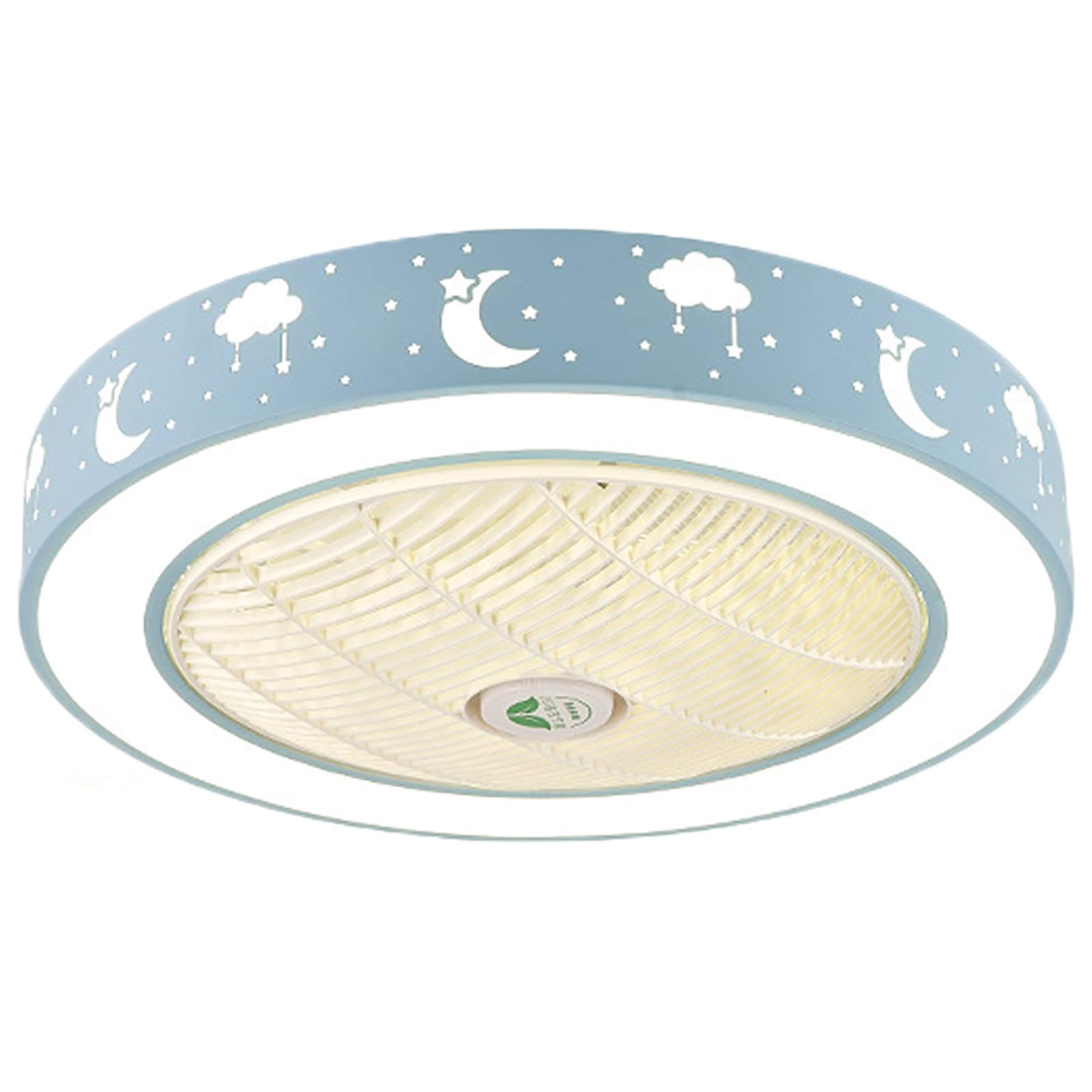 Ceiling Fan with Lighting, Modern Fan Light Adjustable Wind Speed Ceiling Fan Dimmable with Remote Control 40W LED Lamp for Bedroom Living Room Dining Room (Color : Blue)