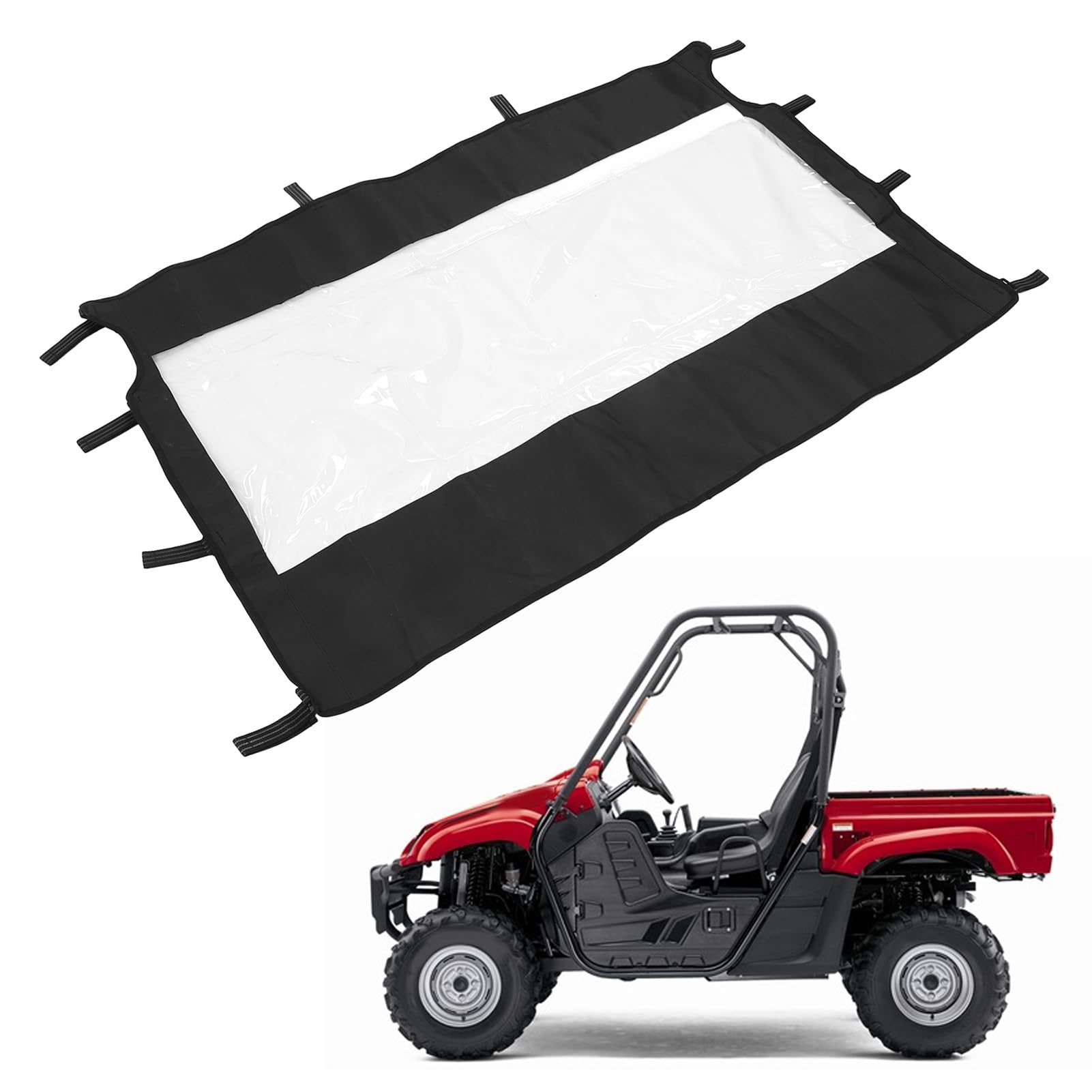 Jiawu Réglez à Rhino 450 660 700 UTV PVC Remplacement du Pare-brise Avant - Faire de la Vitre Arrière Transparente et Solide pour la commodité et le Confort