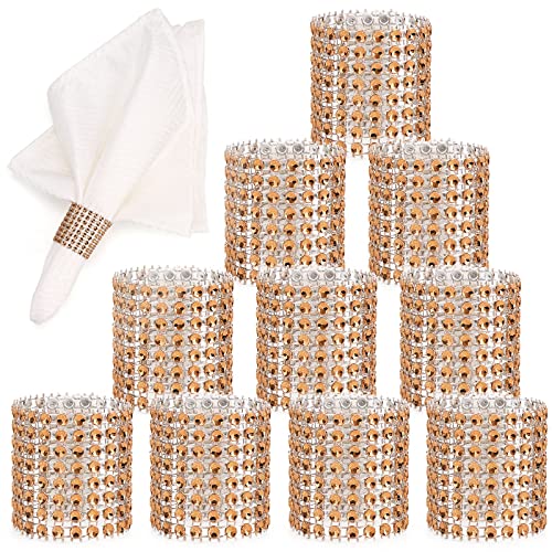Eakor 150 anillos de servilleta, hebillas para decoración de mesa, cena, boda, fiesta, decoración de bricolaje (champán)