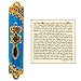 Talisman4U Messianic Mezuzah with Scroll For Door Blue Enamel & Crystals Mezuzah From Israel Judaica Gift 8 cm