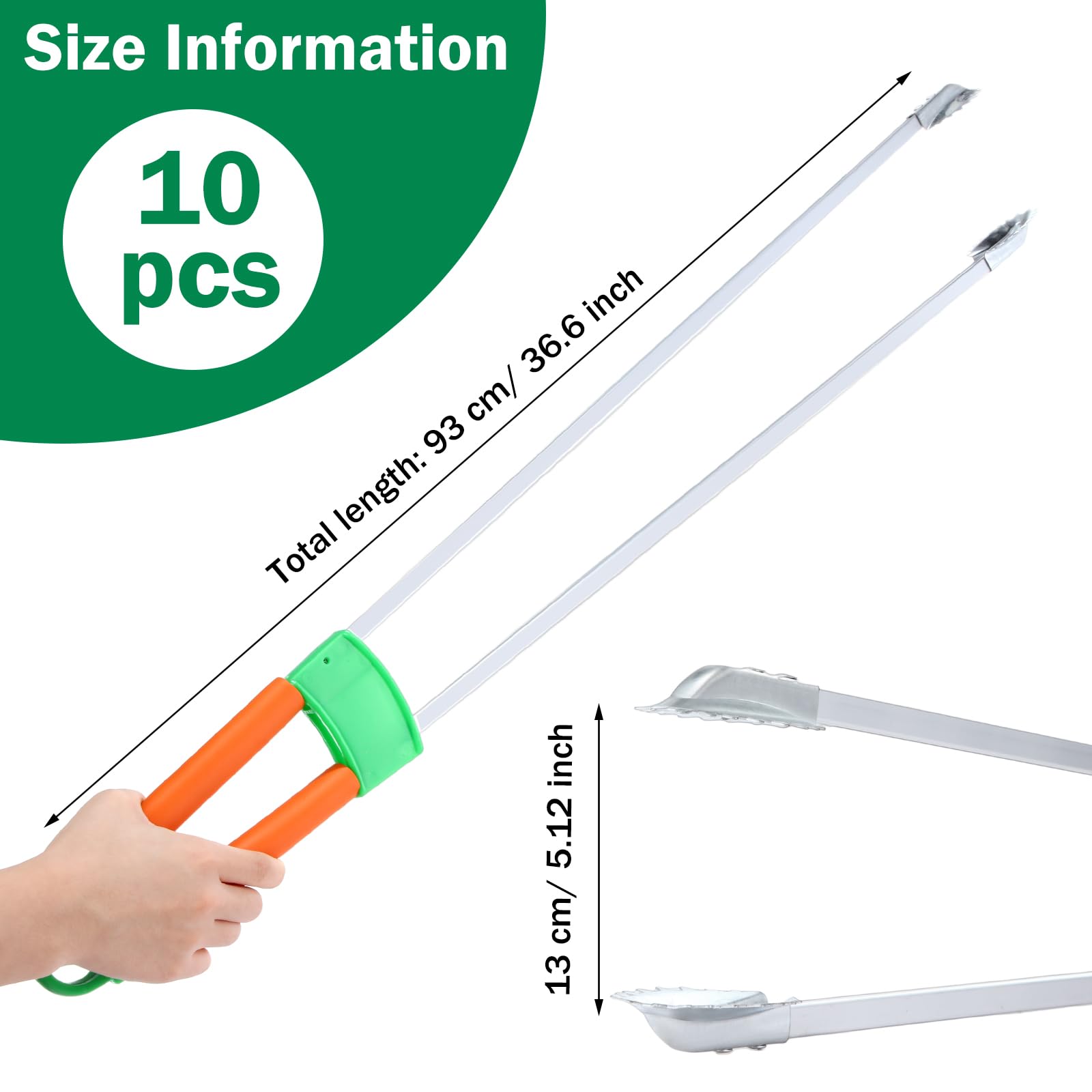 Bokon 1 Pack 36" Extra Long Trash Grabber Reacher Tool for Elderly Heavy Duty Trash Picker Rustproof Aluminum Alloy Nonslip Trash Tongs Claw Reach Tool Trash Pick up Stick Arm Extension Litter Picker