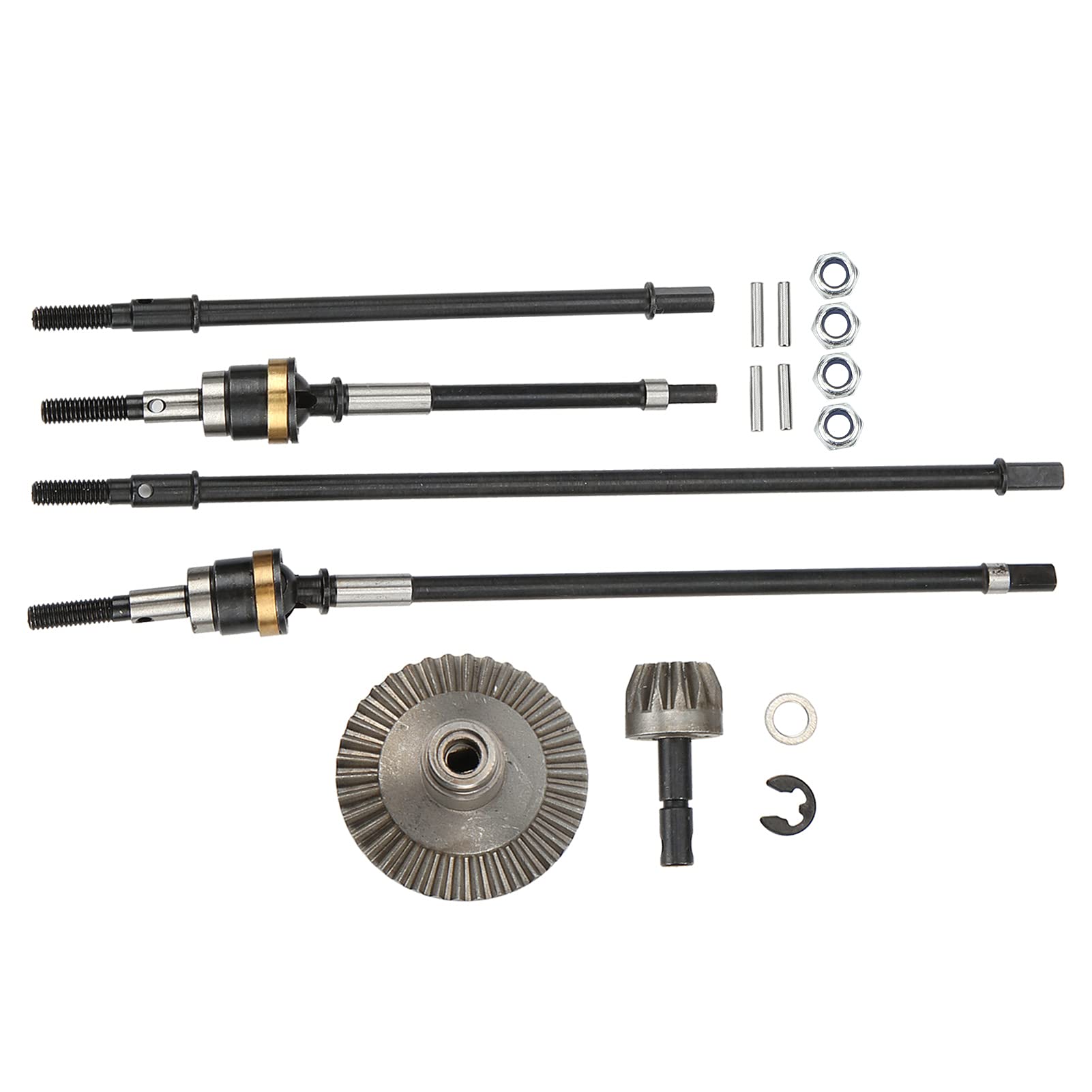 Oś przedniego tylnego wału napędowego RC z zestawem przekładni 38T 13T Czarna stal do modyfikacji Axial Wraith RR10 90018