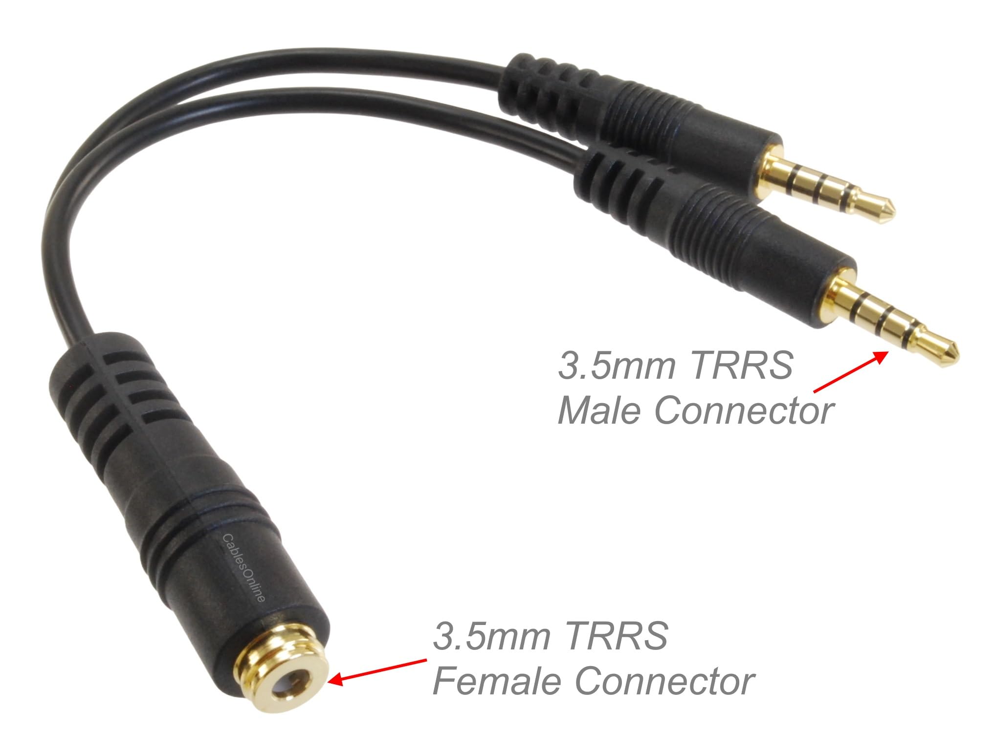 cablesonline poliger 3,5 mm TRRS Buchse auf Dual TRRS Stecker Stereo Splitter Kabel, ip-y03