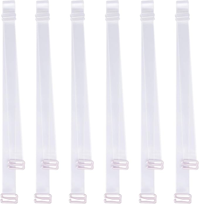 DREETINO Clear Bra Straps (12mm Adjustable, Non-Slip)