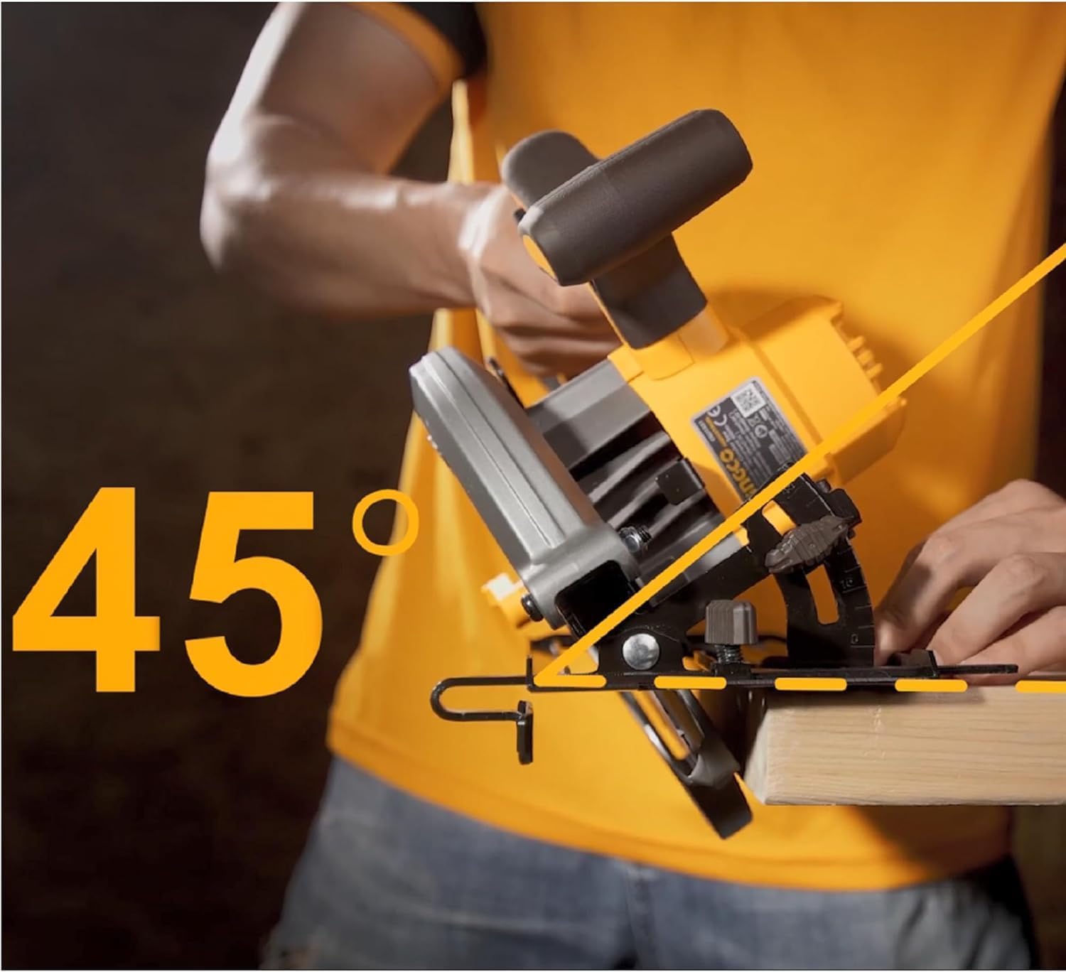 INGCO Sierra circular inalámbrica 20 V (producto solo), diámetro 185 mm, sierras eléctricas sin escobillas 4800 rpm, profundidad de corte máxima 65 mm CSLI1851
