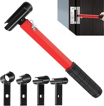 Door Hinge Adjustment Tool, 4 in 1 Hinge Gap Adjusting Wrench Set with Rubber Grip for Round Bolt Hinged Doors, Heavy Duty Steel Hinge Adjuster Wrench for Residential and Commercial