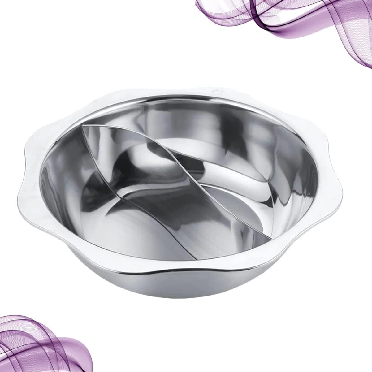 Zerodeko Induction Cooker Pot Stainless Steel Hot Pot Cookware Large Capacity Easy Clean