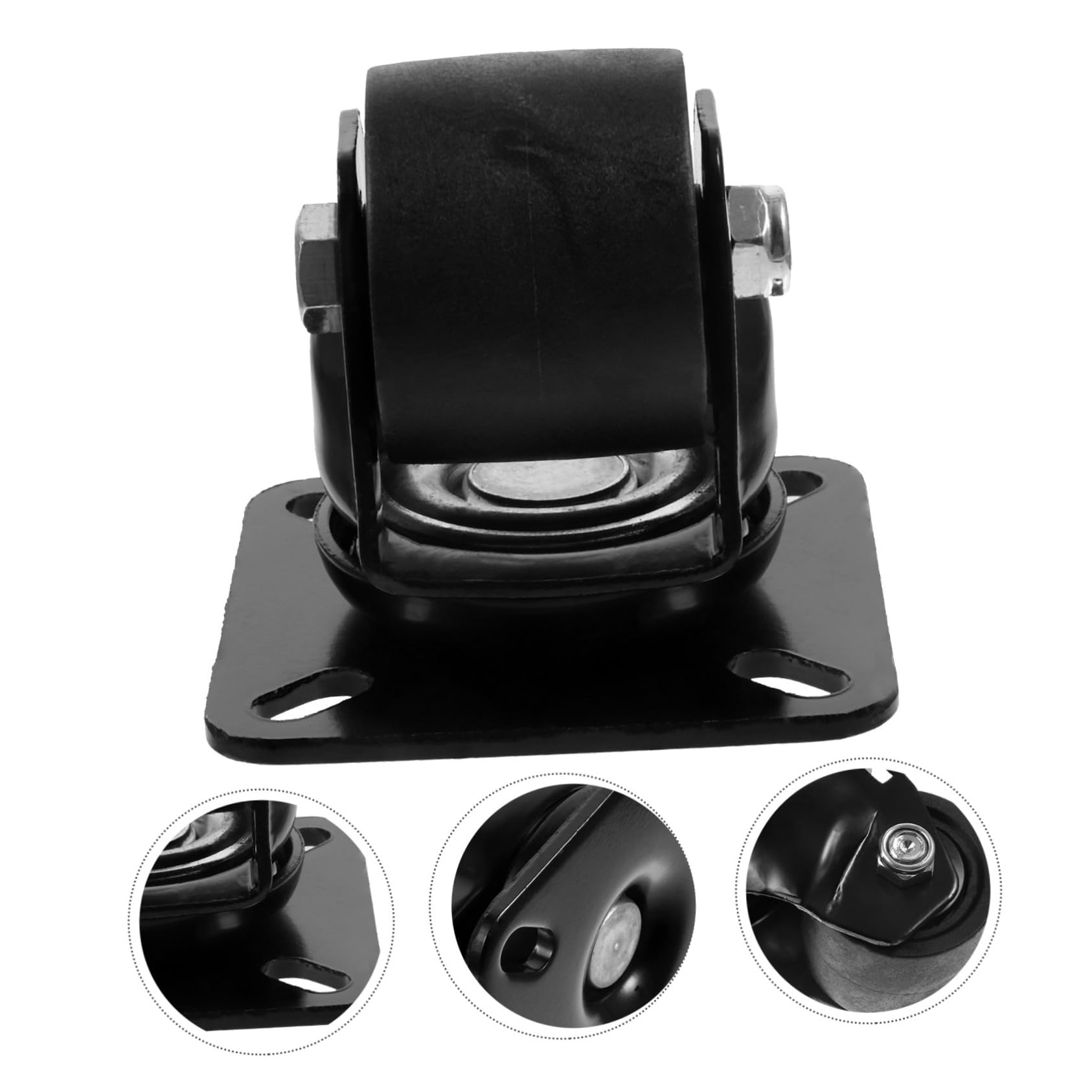 Schwerlast-Stuhlrollen-Set, 2-teilig, tragbare Lastenrollen für Bürostühle mit multifunktionaler mechanischer Ausrüstung, reines Nylon, Schwarze Kugelrollen