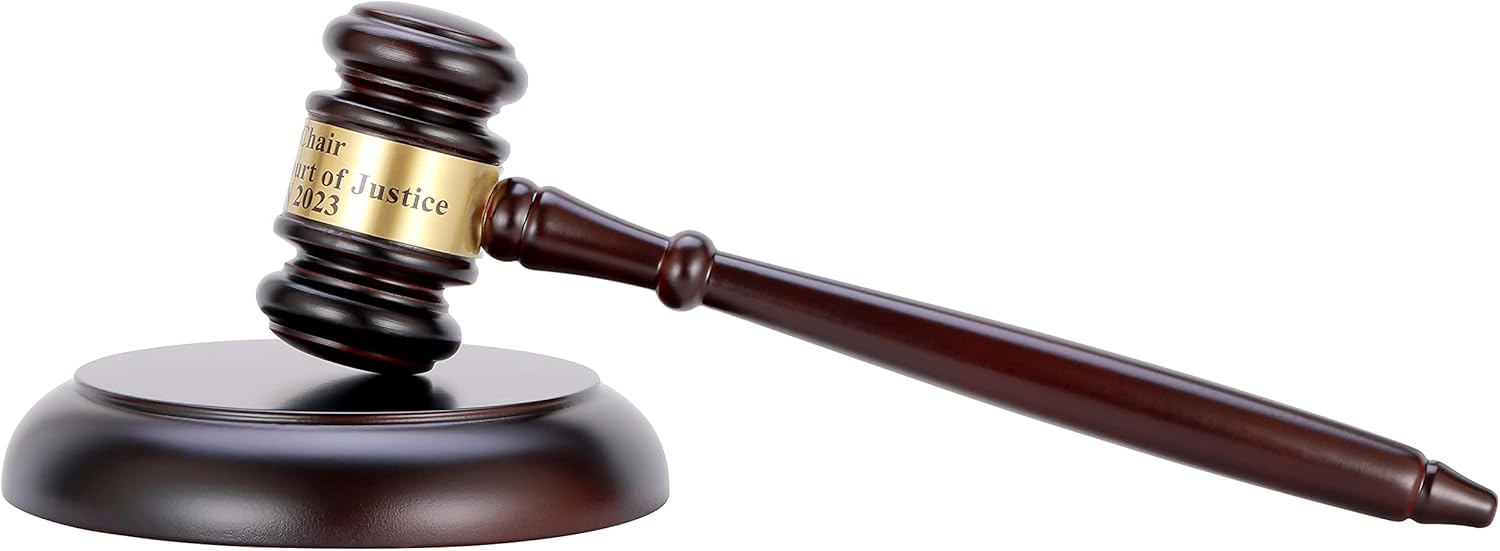 Apexstone Custom Wooden Gavel and Sound Block, Personalized Gavel Sound Block with