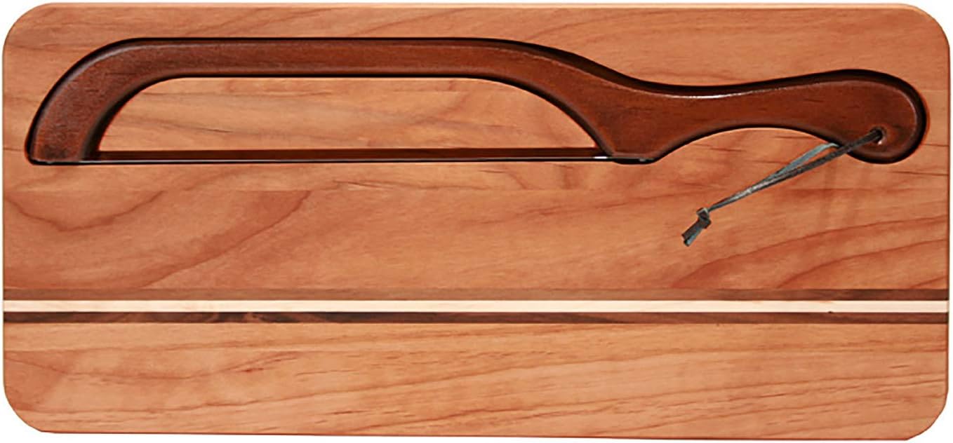 Out of the Woods of Oregon Deluxe Red Alder Knife Board and Bread Slicer Set