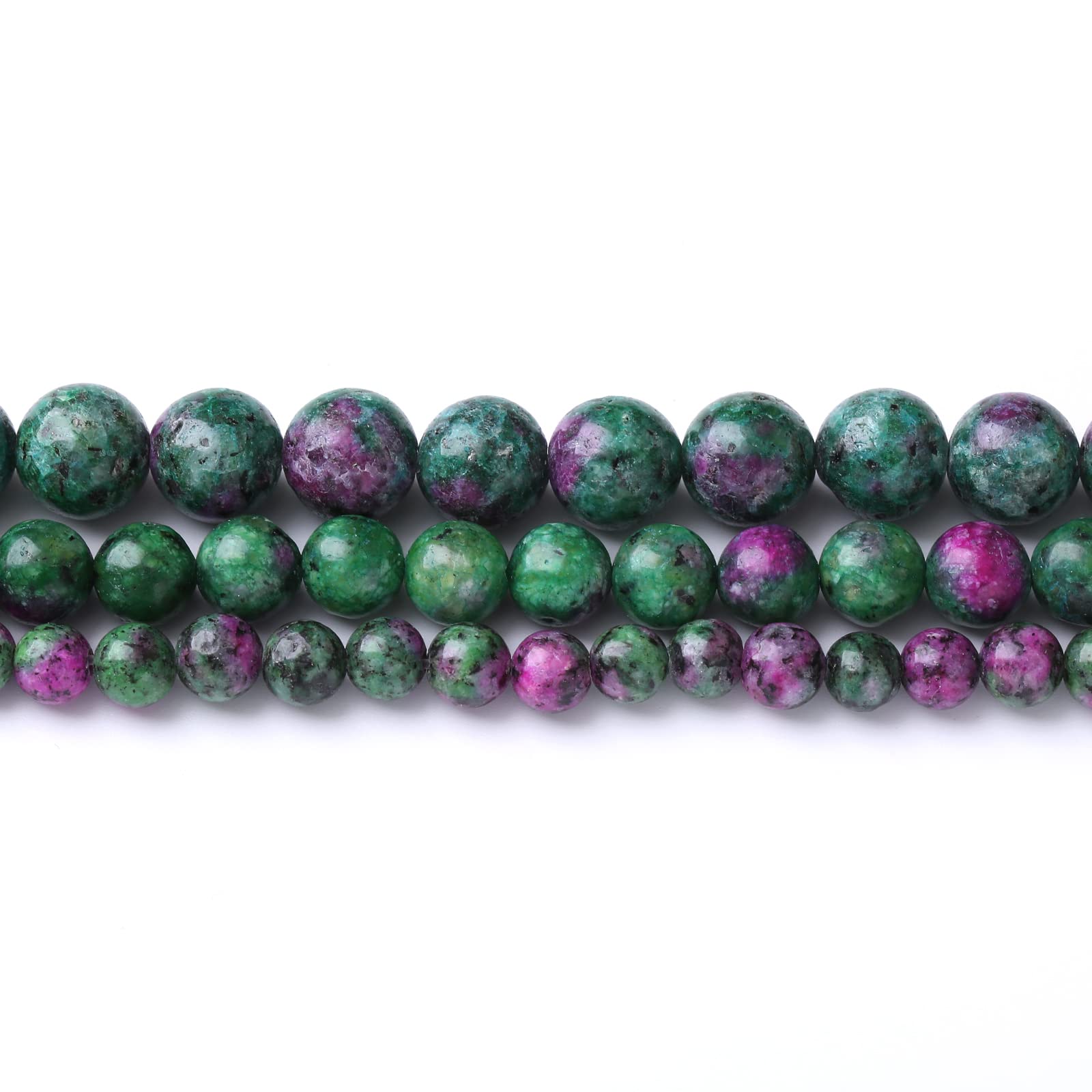 60PCS 6MM Natural Epidote Zoisite Stone Beads Round Loose Stone Beads for Jewelry Making DIY Energy Stone Healing Power Bracelet 15