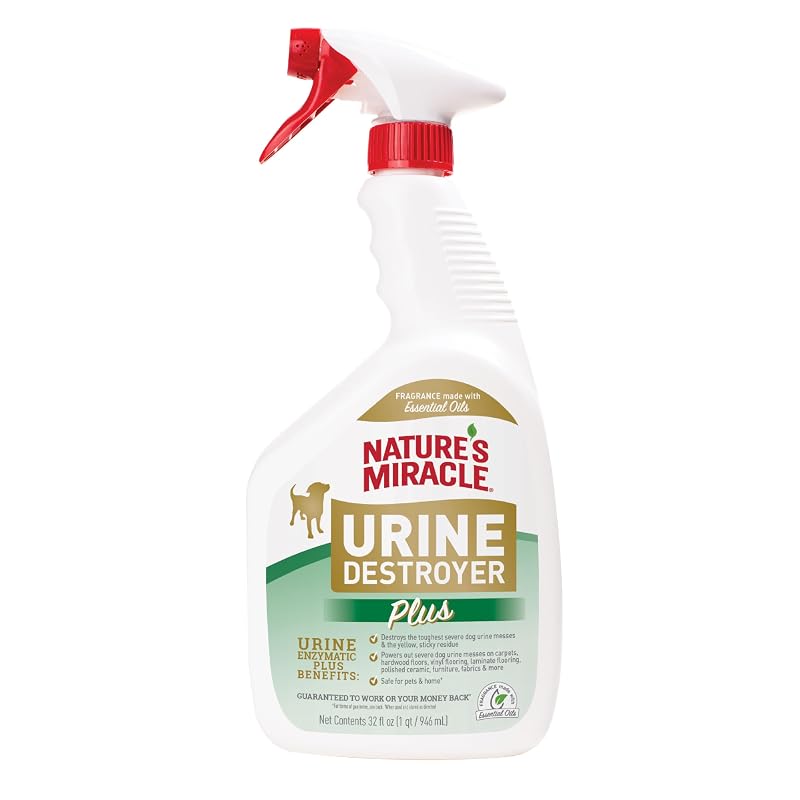Nature's Miracle Dog Urine Destroyer Plus, Enzymatic Cleaner, 32 oz Spray 32 Fl Oz (Pack of 1)