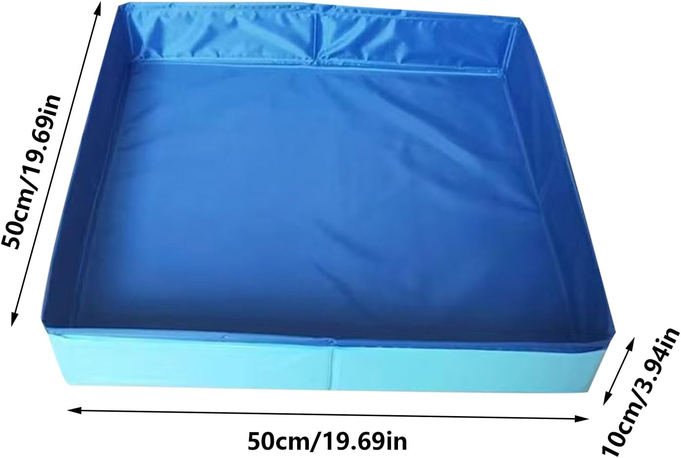 Dog Paddling Pool 50x50x10cm PVC Folding Pet Swimming Pool Dog Swimming Pools Square Non-Inflatable Foldable Pet Bath Pools Safe for Home Yard Garden Outdoor Summer