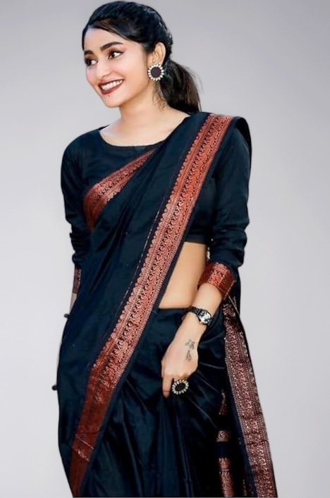 Paramparik Textile Women's Kanjivaram Soft Silk Saree For Wedding Banarasi Style Sari With Blouse Piece