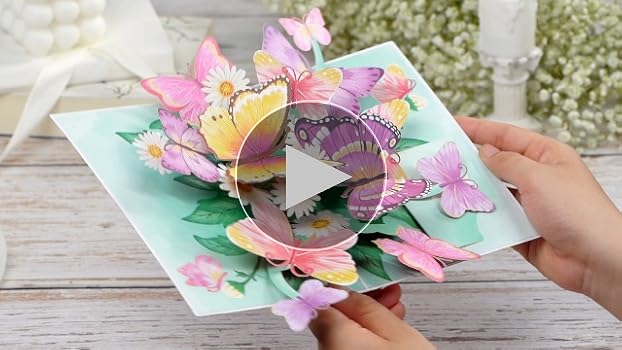 Amazon.com : POPWOW Butterfly Pop Up Card, Colorful