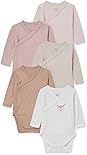 C&A Baby Girls' Bodysuit, Multipack, Pack of 5, Printed, Motif Print, Plain Colours, pink