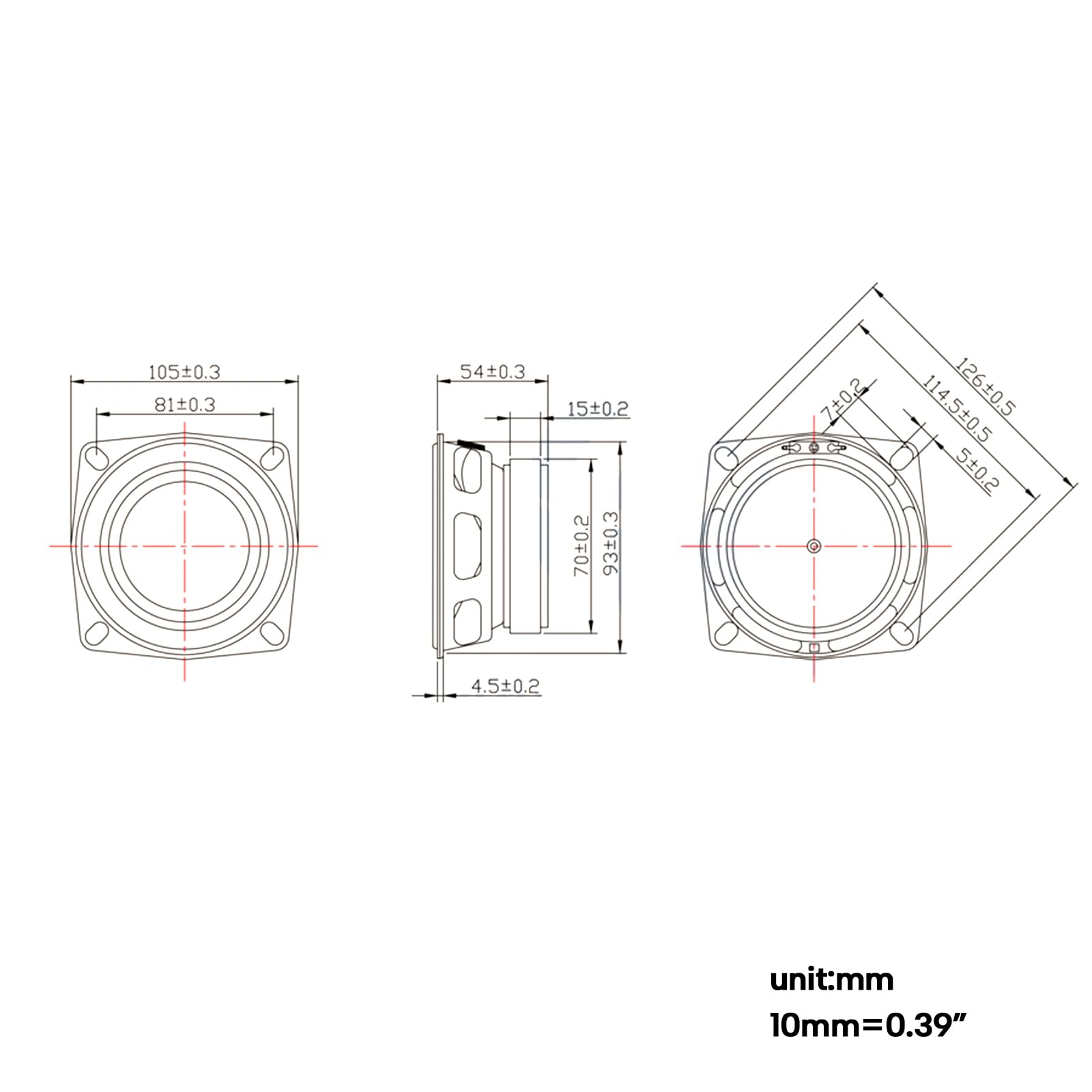 Altoparlante 4Ohm 20W Altoparlante a Banda frequenza Altoparlante Corno Magnetico Interno Bobina dinamica 105mm 4 Pollici