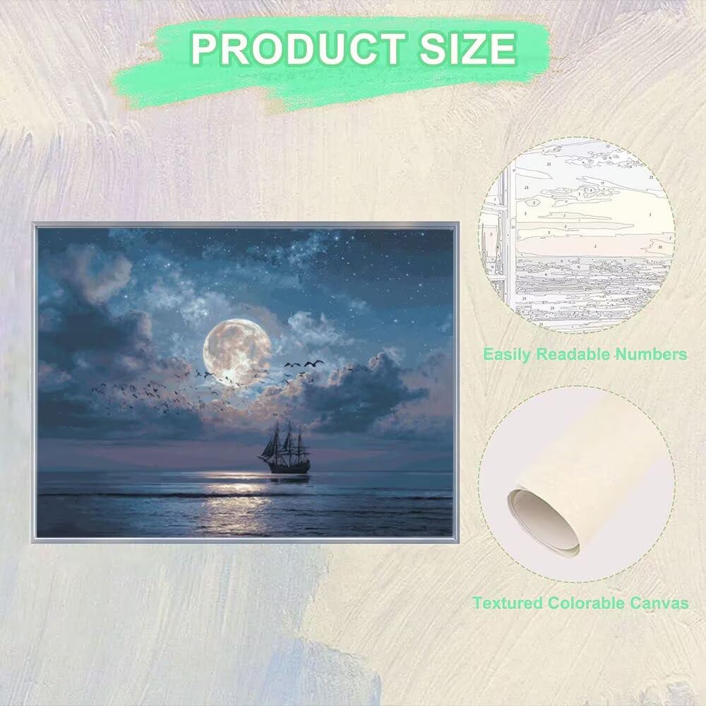 Malen Nach Zahlen Erwachsene DIY Komplettset - Hochwertige Acrylfarben & Leinwand - Entspannendes Kunsthandwerk für Anfänger & Fortgeschrittene - Ideales Home Deko - das Sky Ship Motiv (80x100cm) C849