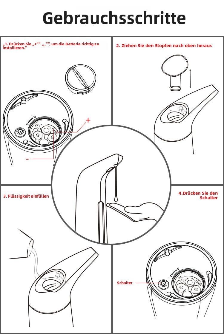 NORSKY - Induction SOAP Dispenser(Tiefrote Mahagoni-Maserun)