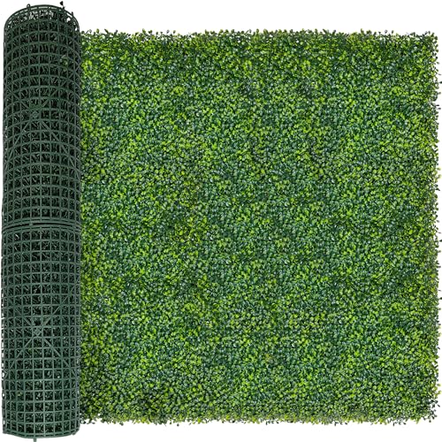 ODTORY Artificial Boxwood Roll Panels, 48'x120' (40 sq.ft) UV-Resistant Faux Ivy Privacy Fence Screen, Decorative Grass Wall Covering for Indoor & Outdoor Garden, Backyard, Balcony, Home Decor