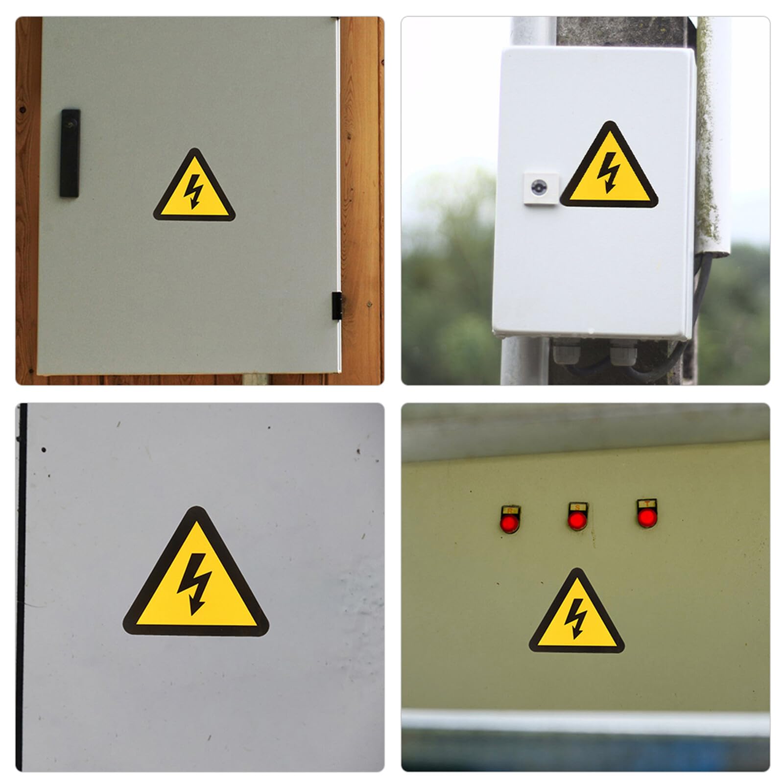 Autocollants Avertissement Danger Électrique Lot de 24 en PP Jaune