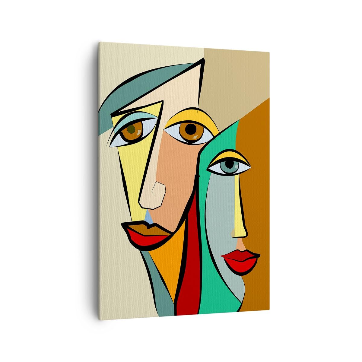 Tableau Cubisme Abstraction 70x100cm pour Decoration Murale Salon - 8
