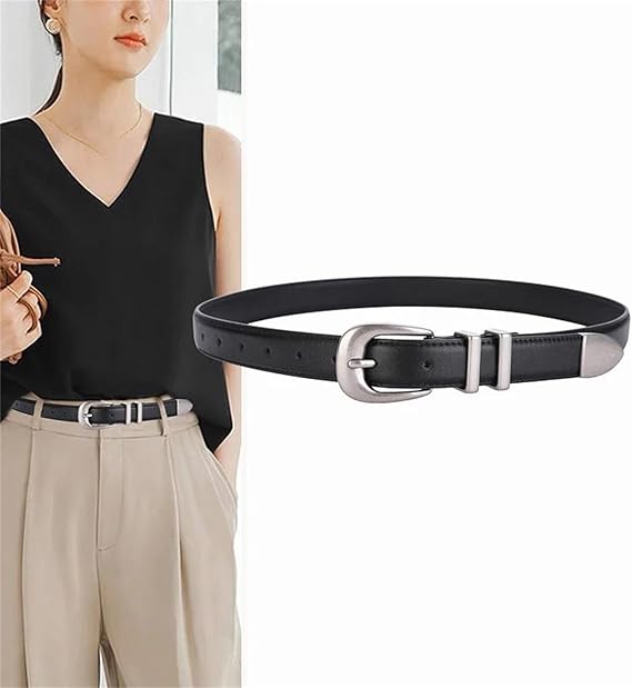 小物 LEATHER PIN BUCKLE BELT Leather Belt Pin Buckle Vintage Men and Women Fashion Strap