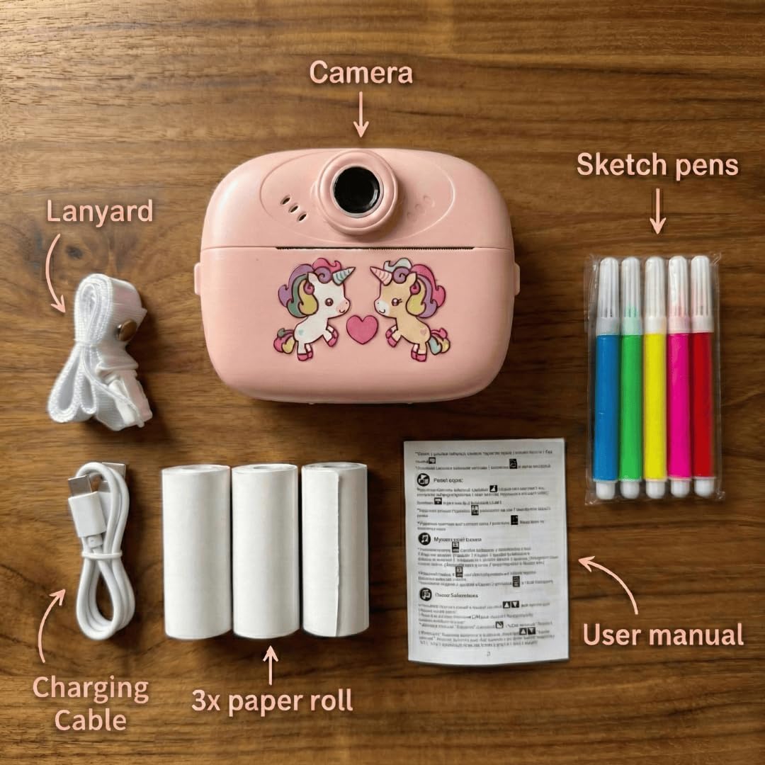 TintLoop Instant Print Mini Camera for Kids & Adults | Inkless Thermal Printing | 2.4” Display | SD Card Support | Rechargable 1