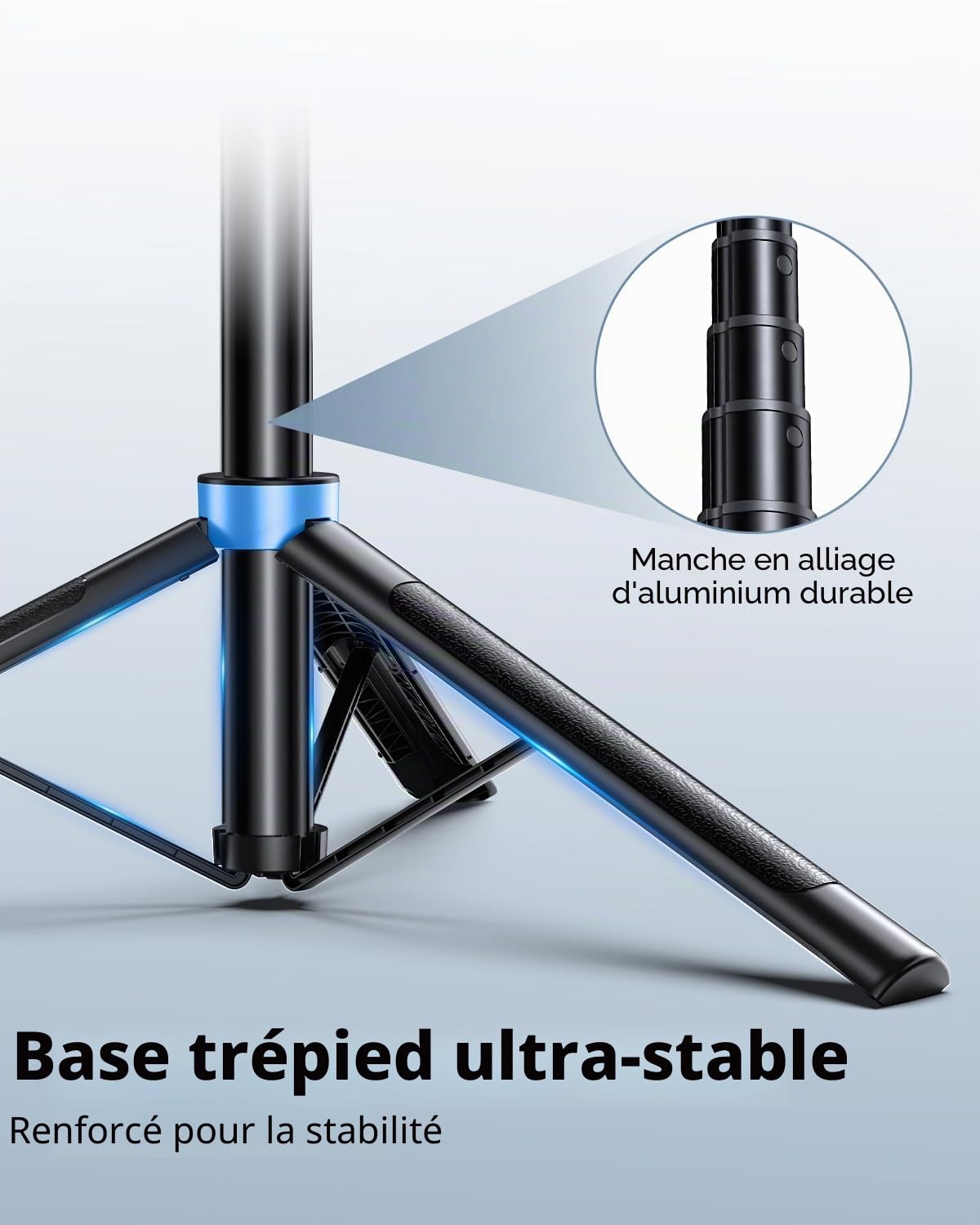 UBeesize Gimbal rotatif 360° - Perche selfie avec télécommande - Détection faciale - Trépied LED pour YouTube, TikTok et live streaming