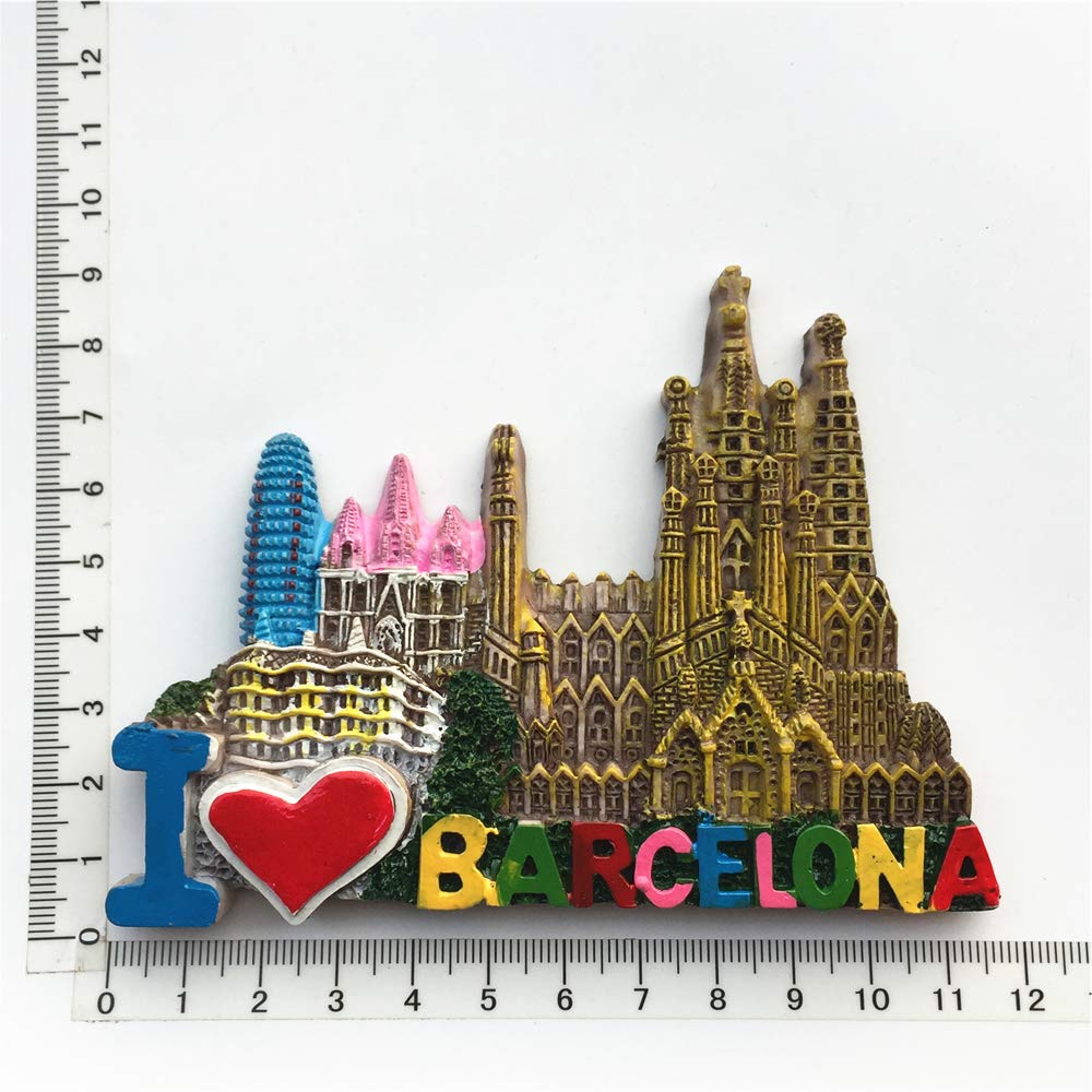 Aimant De Réfrigérateur 3D Souvenir Barcelone Espagne Aimant