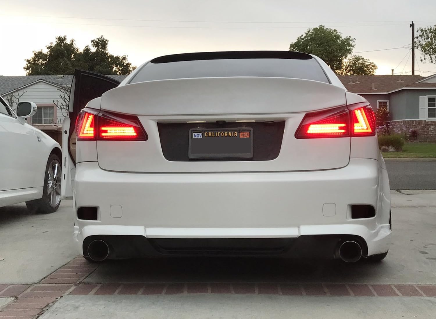 iJDMTOY Smoked Lens Rear Bumper Reflector Lenses Compatible With 2006-2013 Lexus IS IS250 IS350, OE-Spec LH RH Assembly