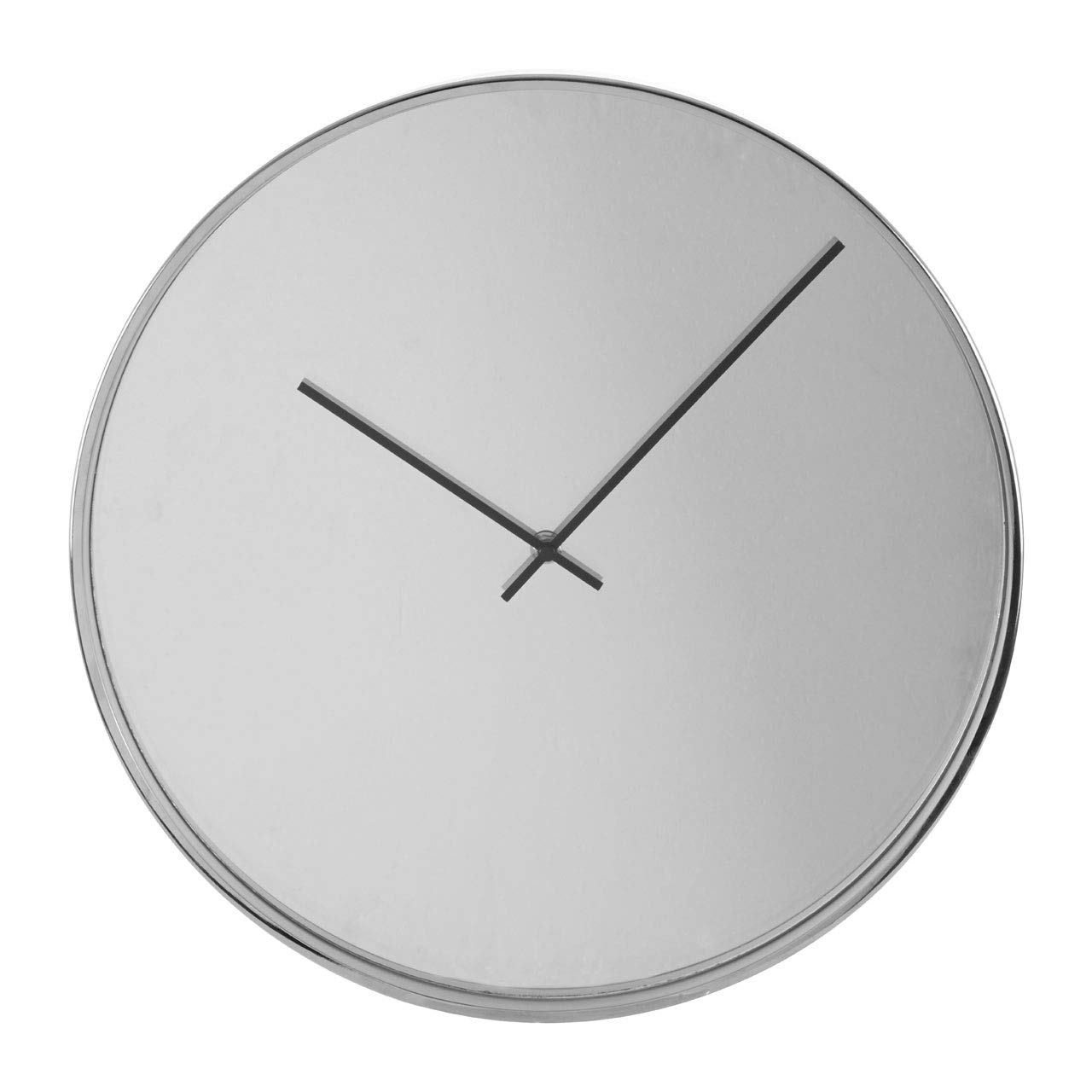 Premier Housewares Bailie Mirror Face Chrome Eound Wall Clock 40Cm