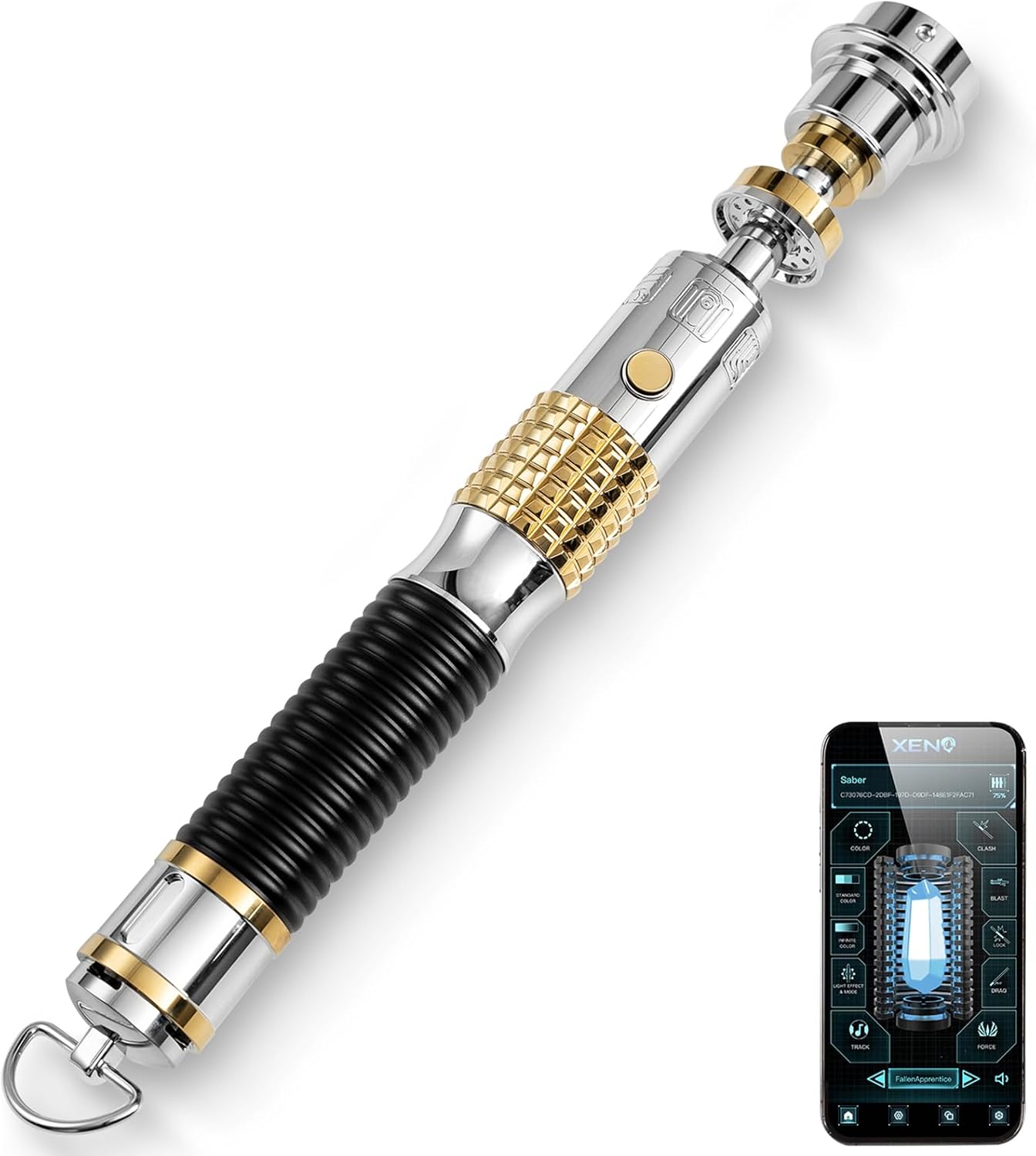 Upgraded XRGB 3.0 Sensitive Smooth Swing Light Saber, Supprot Heavy Dueling, Infinite Color Changing, 16 Sound Fonts Light Saber, Rechargeable Metal Hilt Light Sabers