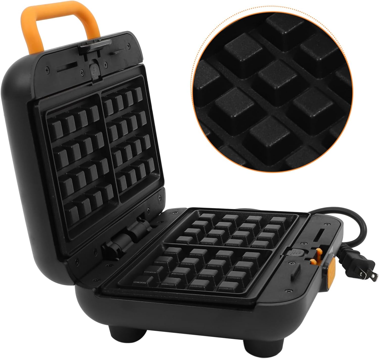 1set Waffle Maker Breakfast Machine Non-stick Household Baking Tool Removable Plates Multi-functional for Easy Sandwiches and More Us