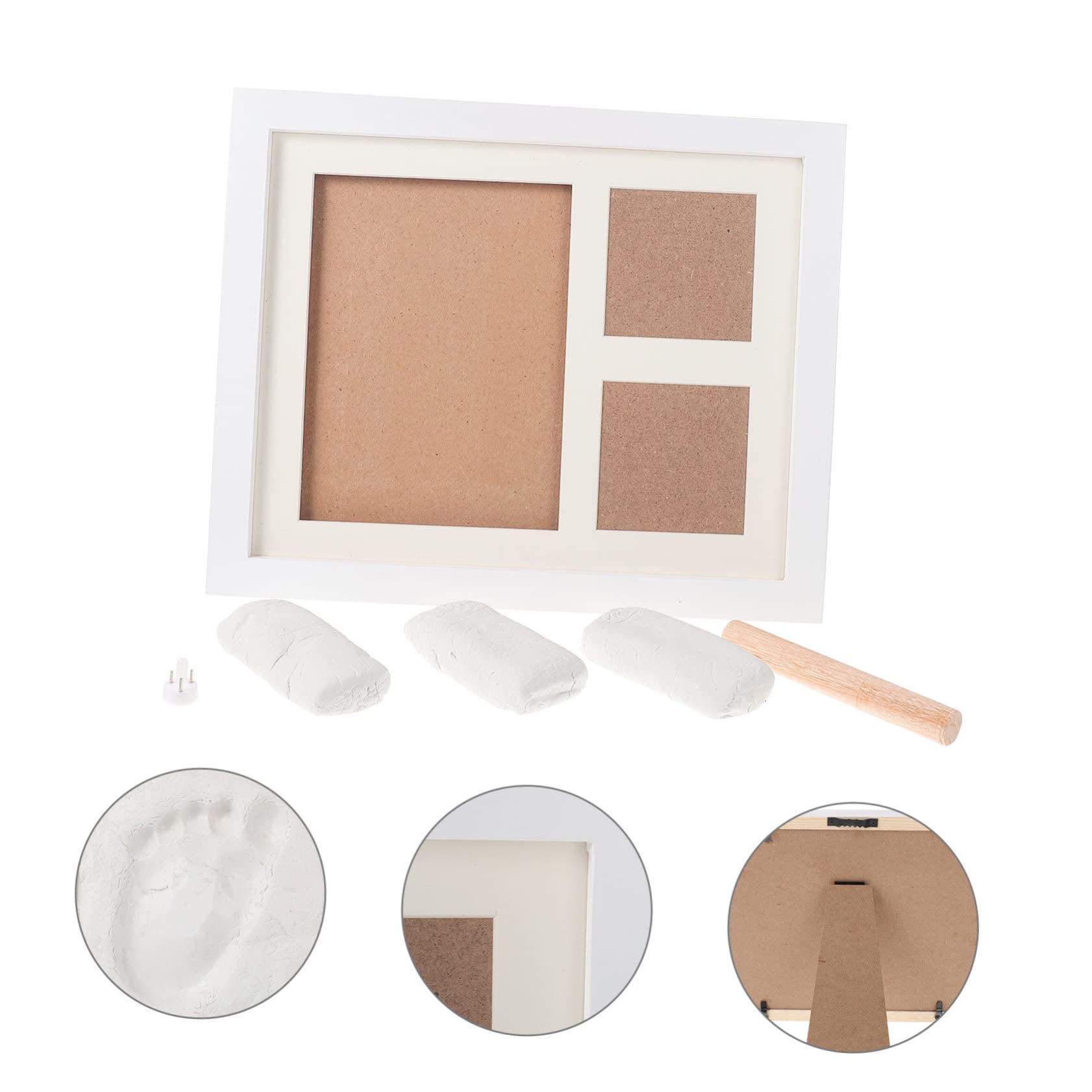 Ciieeo Marco de Fotos DIY Impresión, Kit de Tres Compartimentos de Madera