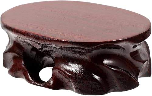 ABOOFAN Soporte de base elevadora de madera Soporte para bonsái Soporte de maceta redonda de madera