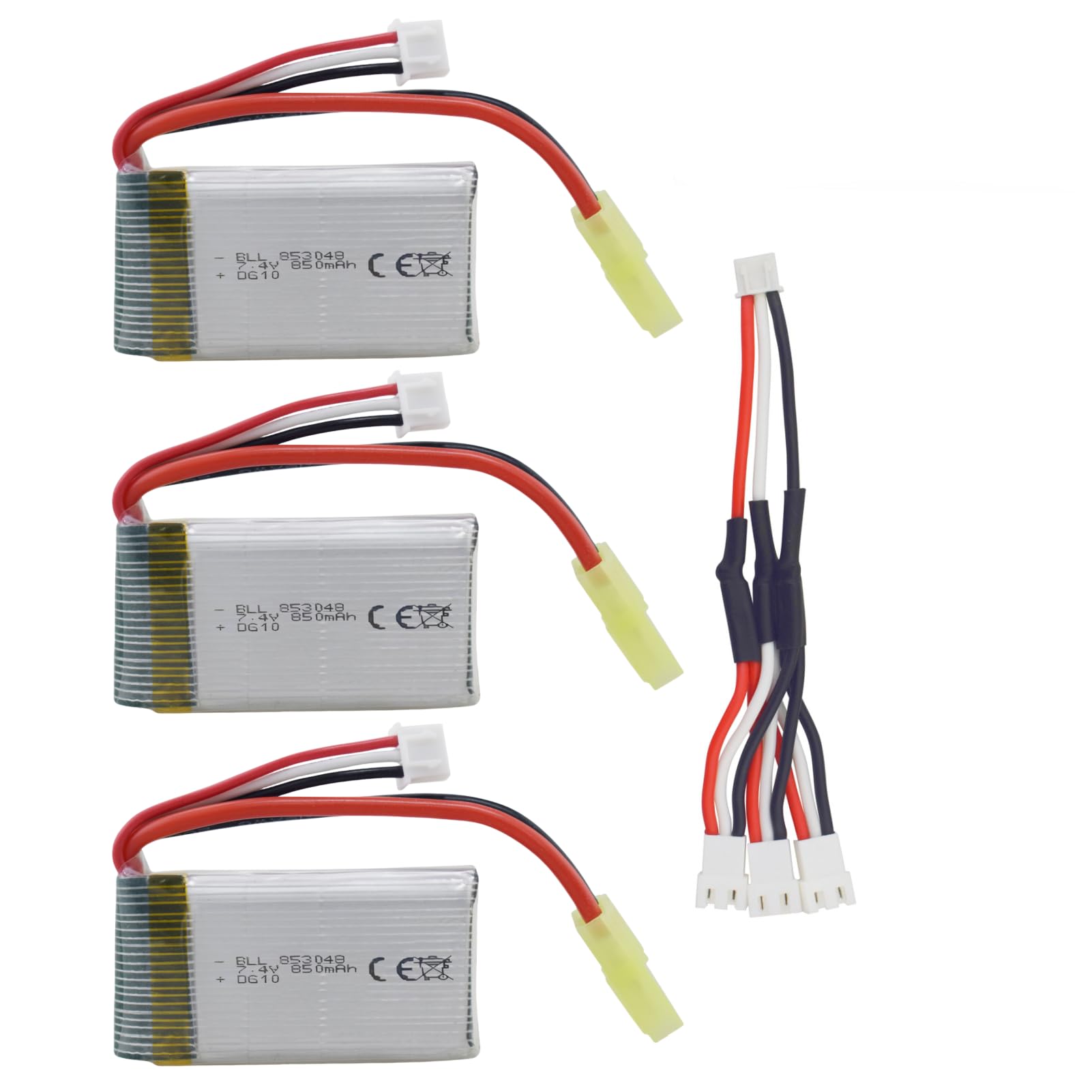 3pcs 7.4V 850mah lipo Batería y 3en1 Línea de conversión para 9300 9310 9301E 9302E 9303E 9034E 9305E 9201E 2.4G 1:18 Alta Velocidad Vehículo Todoterreno
