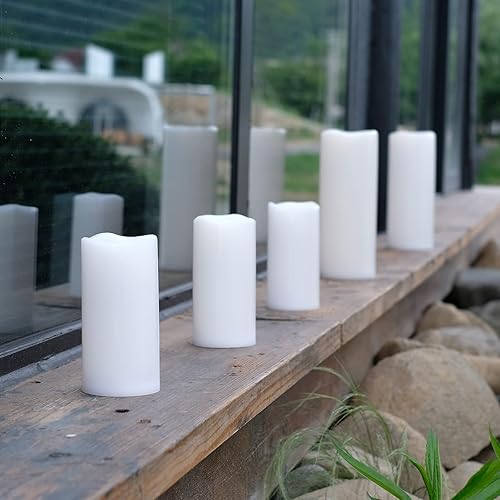 Miniatura 4 de Velas de luz LED de pilas, sin llama, de 4 x 6 pulgadas, para exteriores, impermeable IP44, luz blanca cálida, con control remoto y temporizador, de