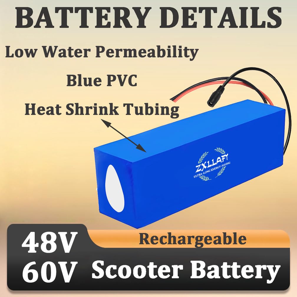 Batería de Litio de 48 V, 10 Ah y 8 Ah Batería Recargable 60 V Baterías para Patinete 48 V Baterías monopatín para Motor 250 W a 600 W con Cargador y BMS,48v8ah Anderson