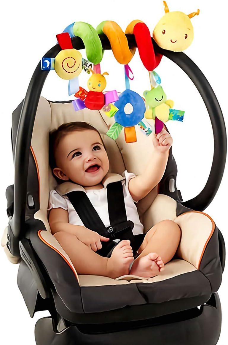 Uonlytech Baby Hanging Rattles Toys, Car Seat, Stroller, Crib, Cot, Pram Toy, Spiral Toy for Babies Boys and Girls, Newborn